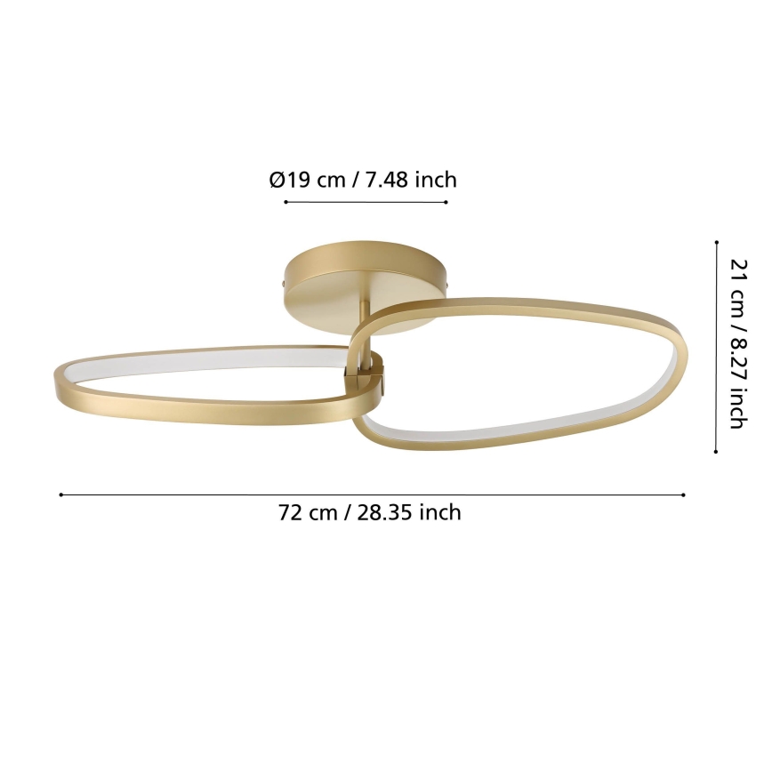 Eglo - LED Димируем полилей за повърхностен монтаж LED/25W/230V 3000K златист