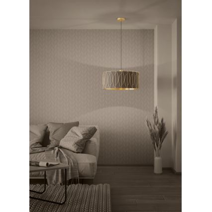 Eglo - Пендел 1xE27/40W/230V златист/кафяв