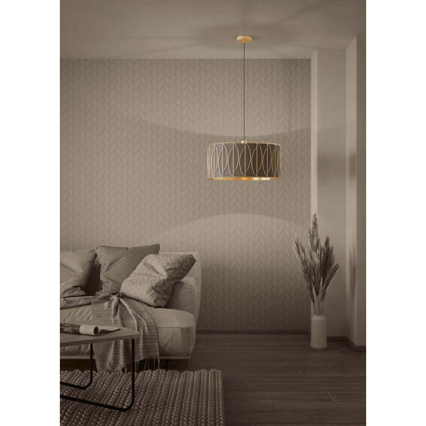 Eglo - Пендел 1xE27/40W/230V златист/кафяв