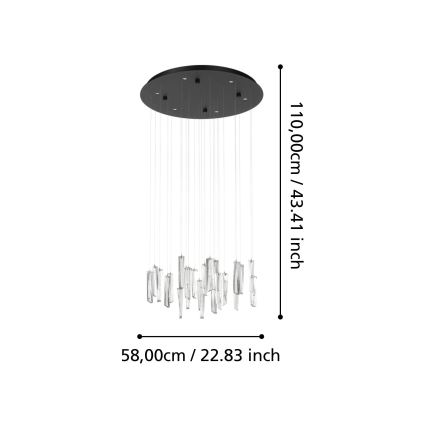 Eglo - LED Димируем пендел 6xLED/4,2W/230V 3000K прозрачен