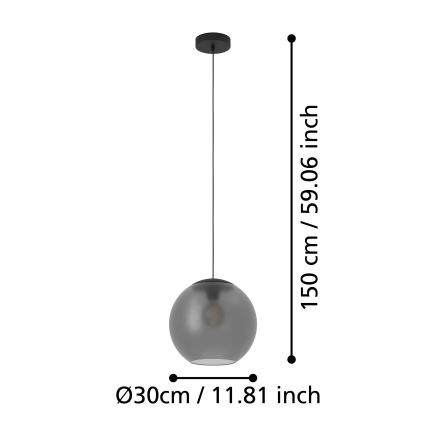 Eglo - Пендел 1xE27/40W/230V опушен
