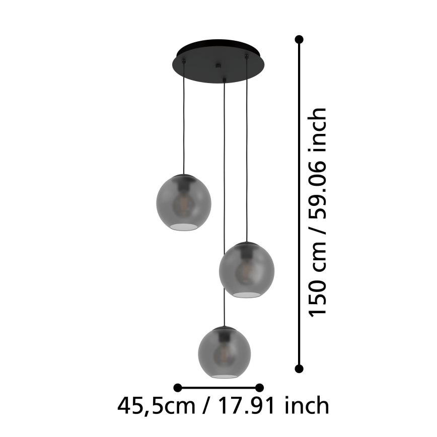 Eglo - Пендел 3xE27/40W/230V опушен