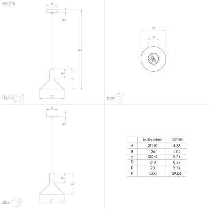Eglo - Пендел 1xE27/28W/230V черен