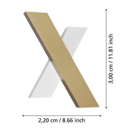 Eglo - LED аплик 2xLED/5W/230V 3000K златист/бял