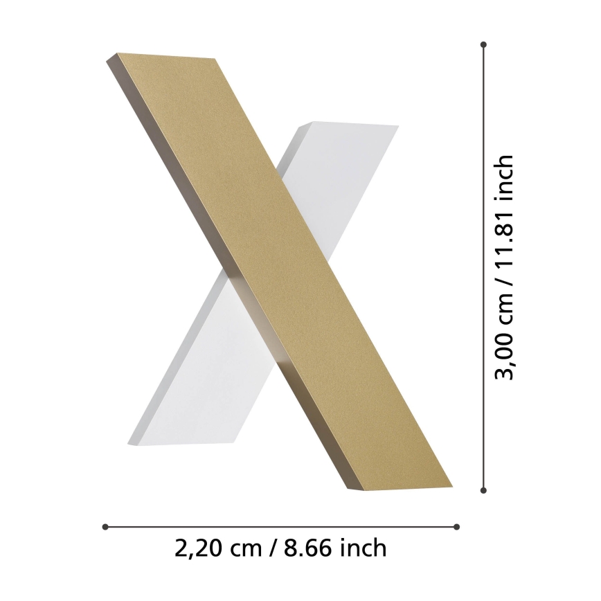 Eglo - LED аплик 2xLED/5W/230V 3000K златист/бял