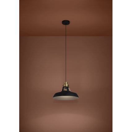 Eglo - Пендел 1xE27/40W/230V черен/златист