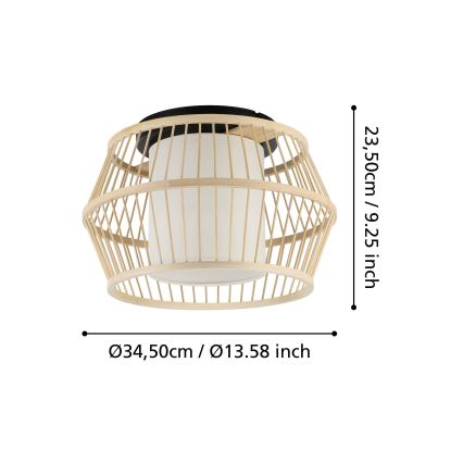 Eglo - Плафон 1xE27/40W/230V бамбук