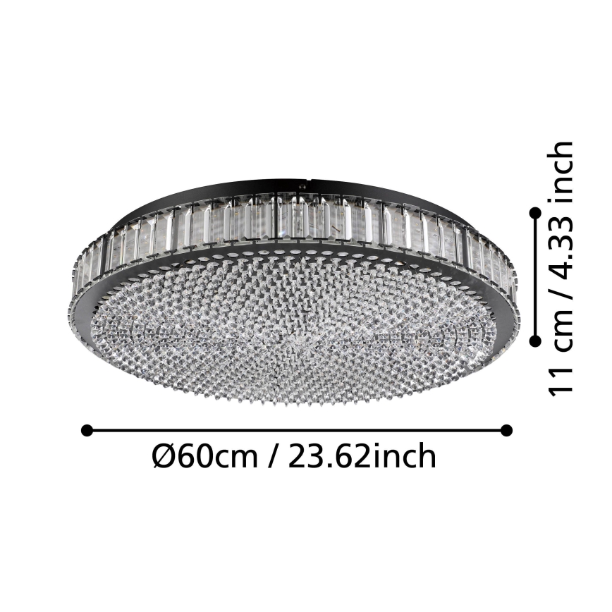 Eglo - LED Димируем плафон LED/52,4W/230V 4000K черен