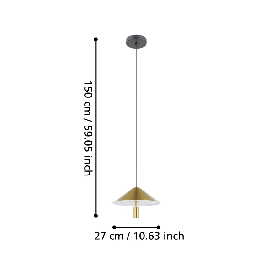 Eglo - LED Пендел LED/12W/230V 3000K златист