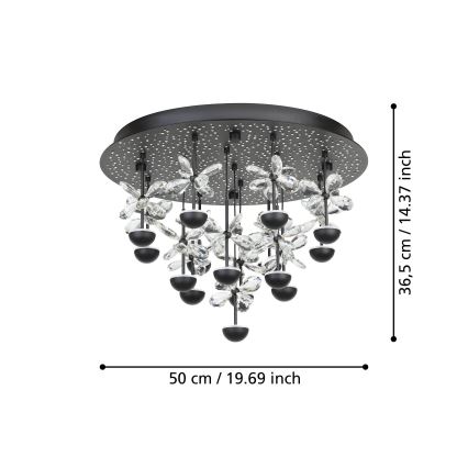 Eglo - LED Димируем плафон LED/27W/230V 3000K черен
