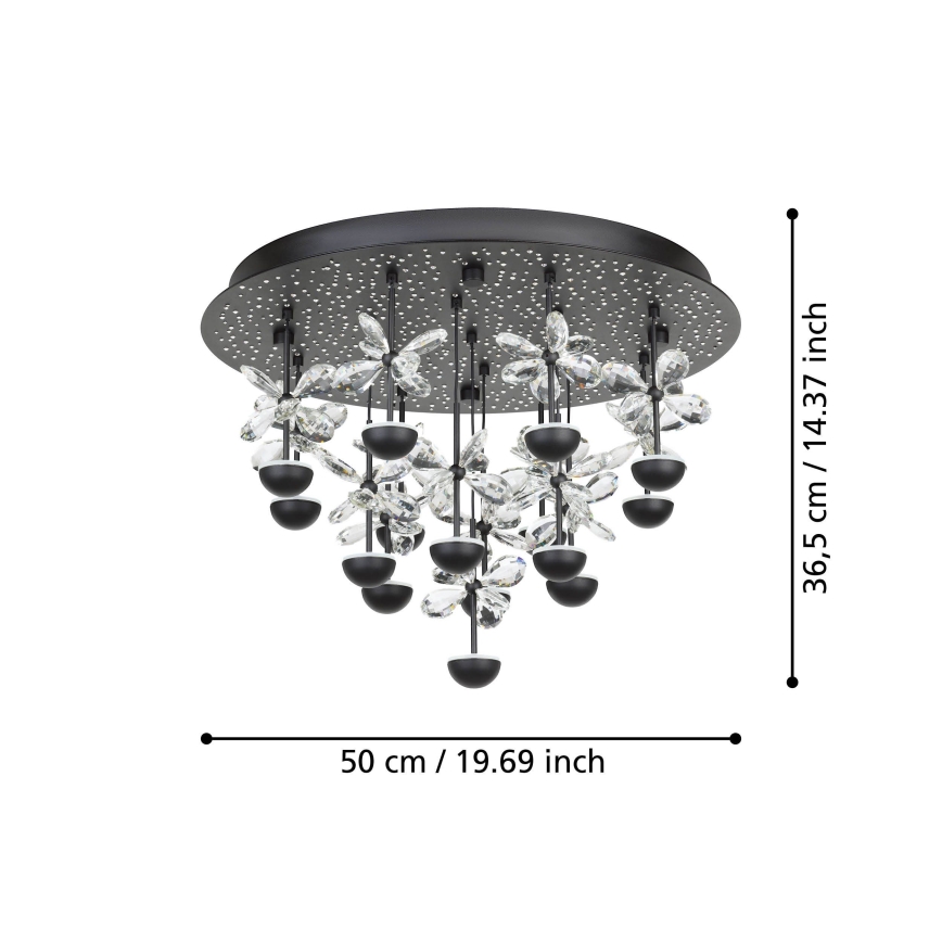 Eglo - LED Димируем плафон LED/27W/230V 3000K черен