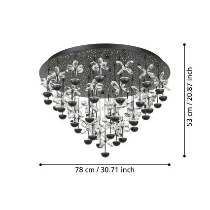 Eglo - LED Димируем плафон LED/77,4W/230V 3000K черен
