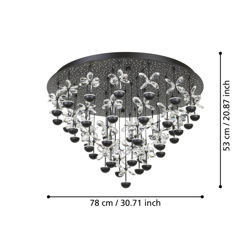 Eglo - LED Димируем плафон LED/77,4W/230V 3000K черен