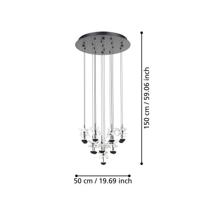 Eglo - LED Димируем пендел LED/27W/230V 3000K черен