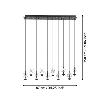 Eglo - LED Димируем пендел LED/23W/230V 3000K черен