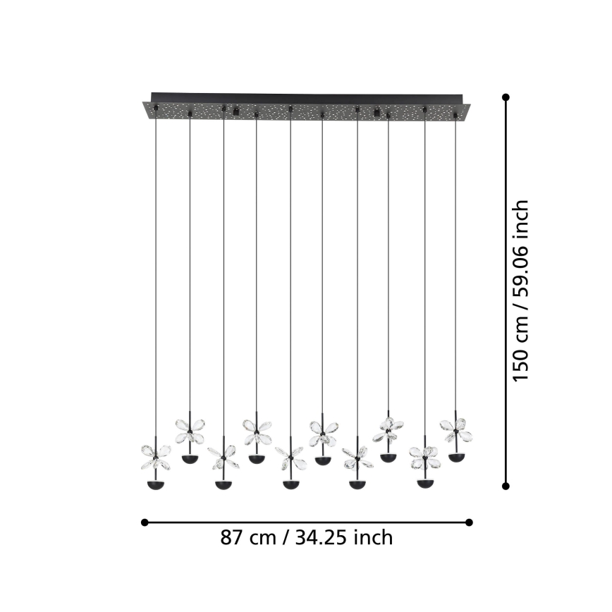 Eglo - LED Димируем пендел LED/23W/230V 3000K черен