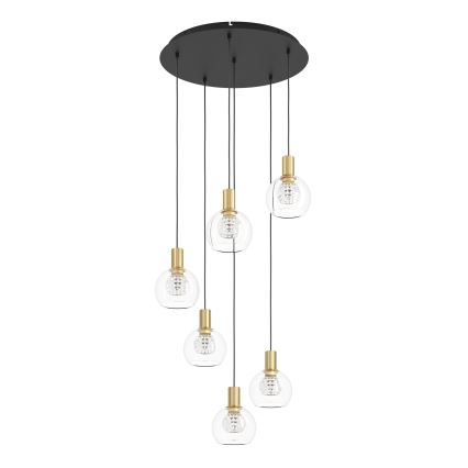Eglo 390279 - LED Димируем пендел 6xLED/5,4W/230V 3000K Ø 54 см златист