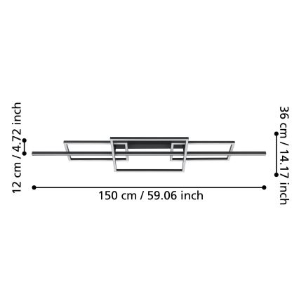 Eglo - LED Димируем полилей за повърхностен монтаж LED/34,5W/230V 3000K черен