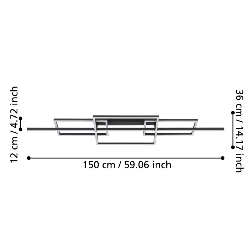 Eglo - LED Димируем полилей за повърхностен монтаж LED/34,5W/230V 3000K черен
