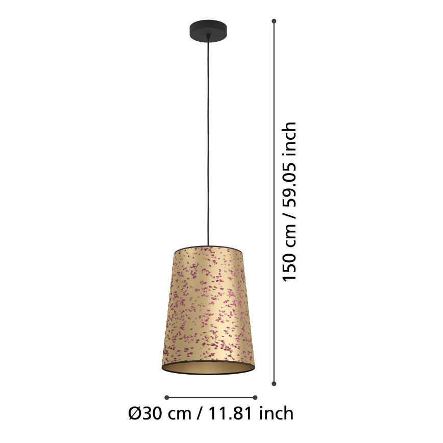 Eglo - Пендел 1xE27/25W/230V златист/розов