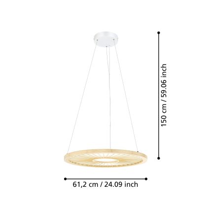 Eglo - LED Димируем пендел LED/36W/230V 4000K бежов