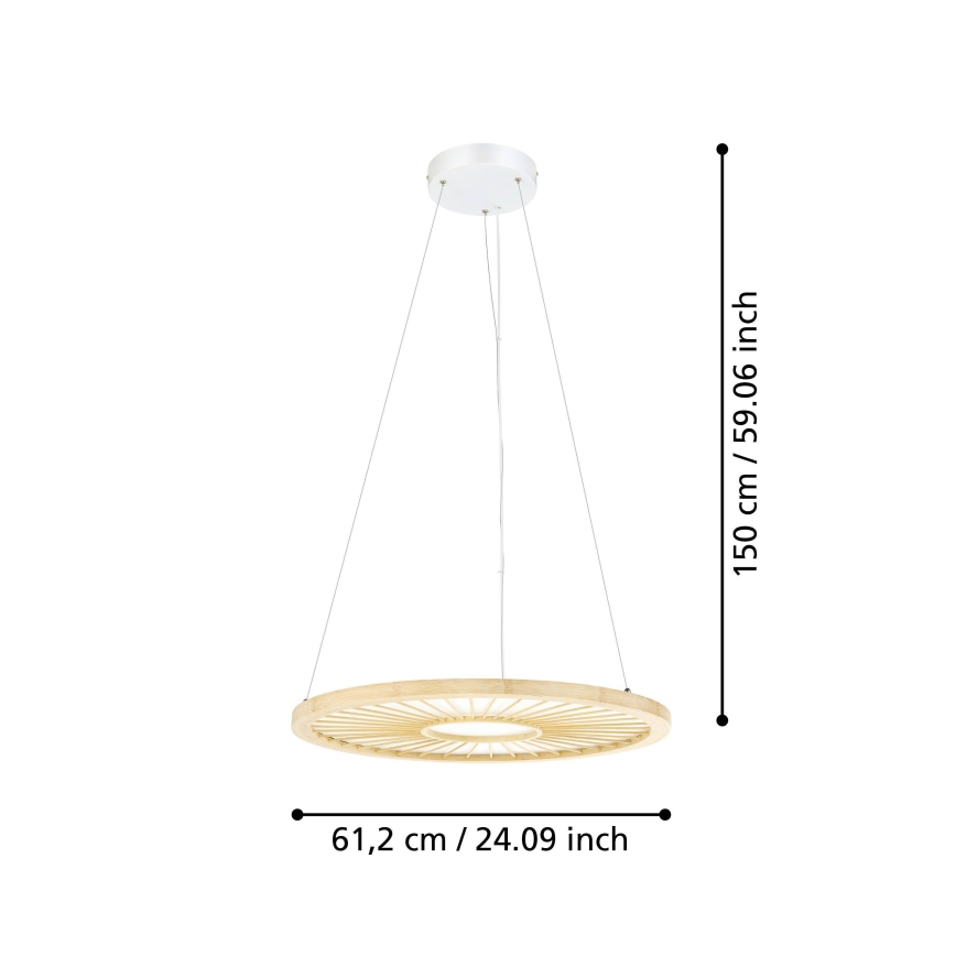 Eglo - LED Димируем пендел LED/36W/230V 4000K бежов