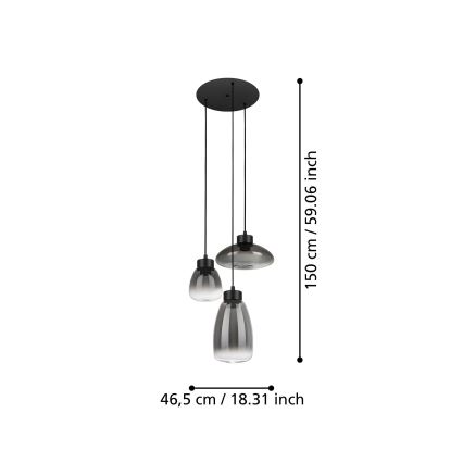 Eglo - LED Димируем пендел 3xLED/5,4W/230V 2700K опушен