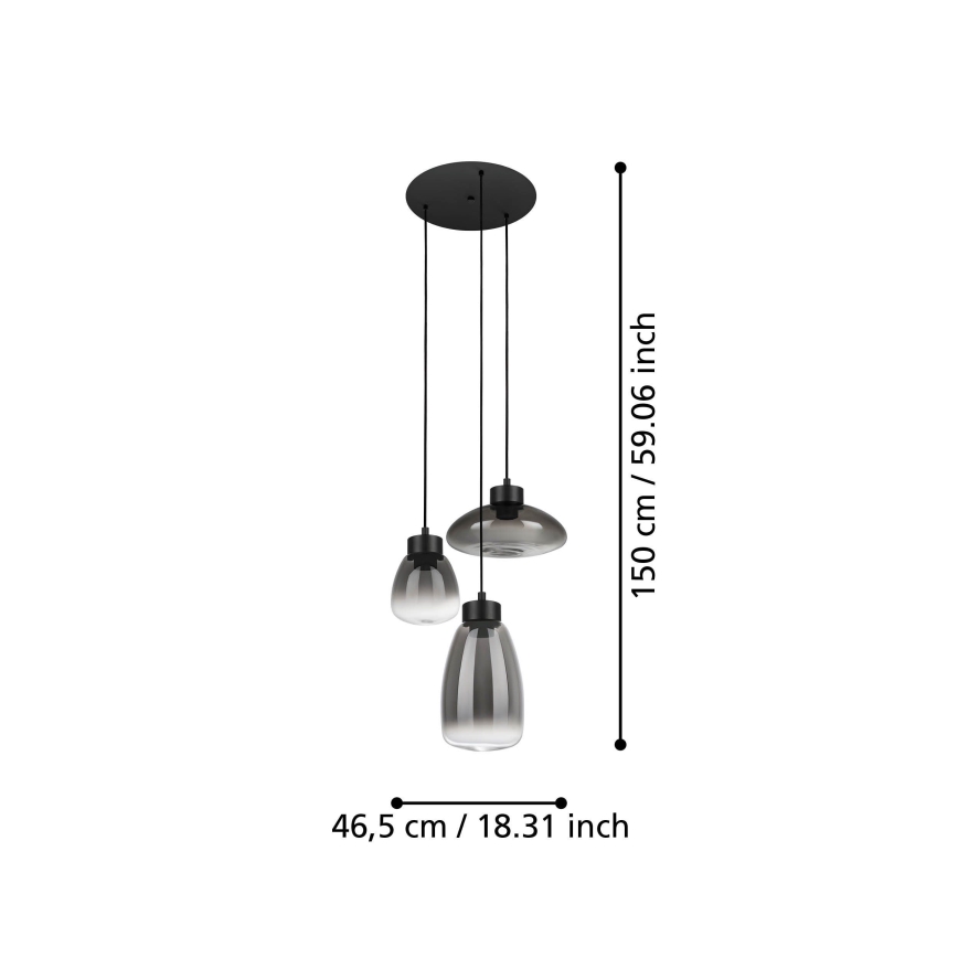 Eglo - LED Димируем пендел 3xLED/5,4W/230V 2700K опушен