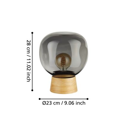 Eglo - Настолна лампа 1xE27/40W/230V опушен