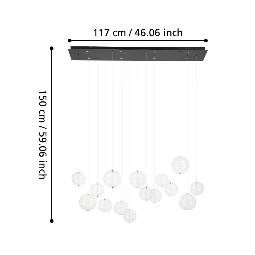 Eglo - LED Димируем пендел 8xLED/4,2W/230V 3000K прозрачен