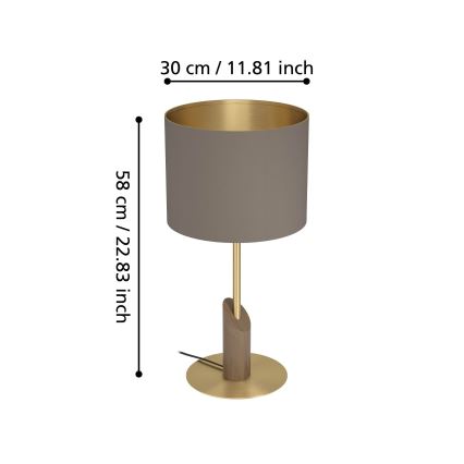 Eglo - Настолна лампа 1xE27/40W/230V кафяв/златист