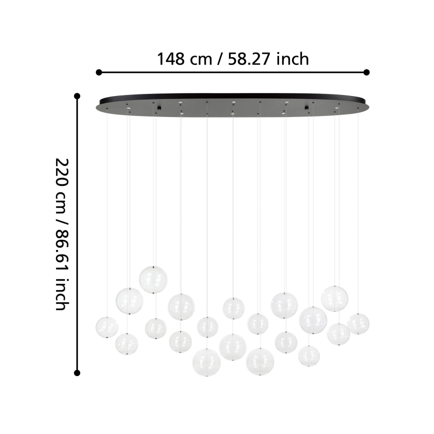 Eglo - LED Димируем пендел 8xLED/4,2W/230V 3000K прозрачен