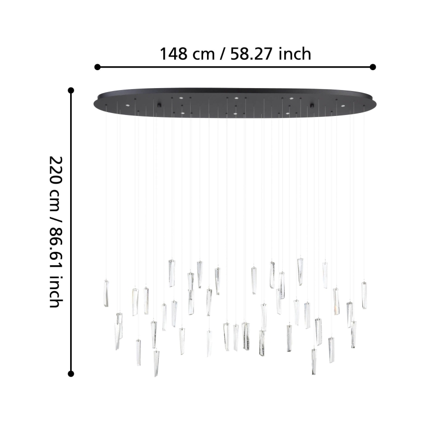 Eglo - LED Димируем пендел 8xLED/4,2W/230V 3000K прозрачен