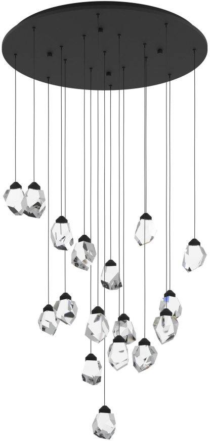Eglo 390357 - LED Димируем пендел SINDICAT 17xLED/3W/230V черен/прозрачен