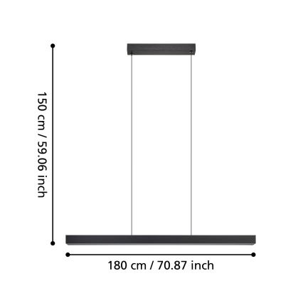 Eglo - LED Димируем пендел LED/20W/230V 3000K черен