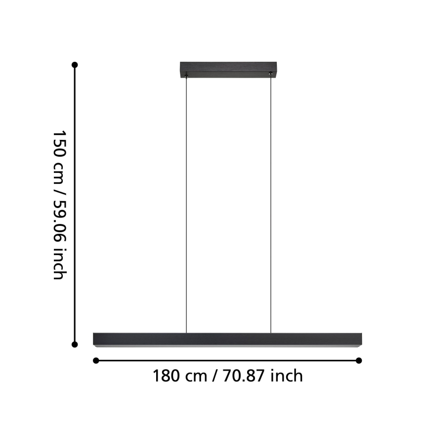 Eglo - LED Димируем пендел LED/20W/230V 3000K черен
