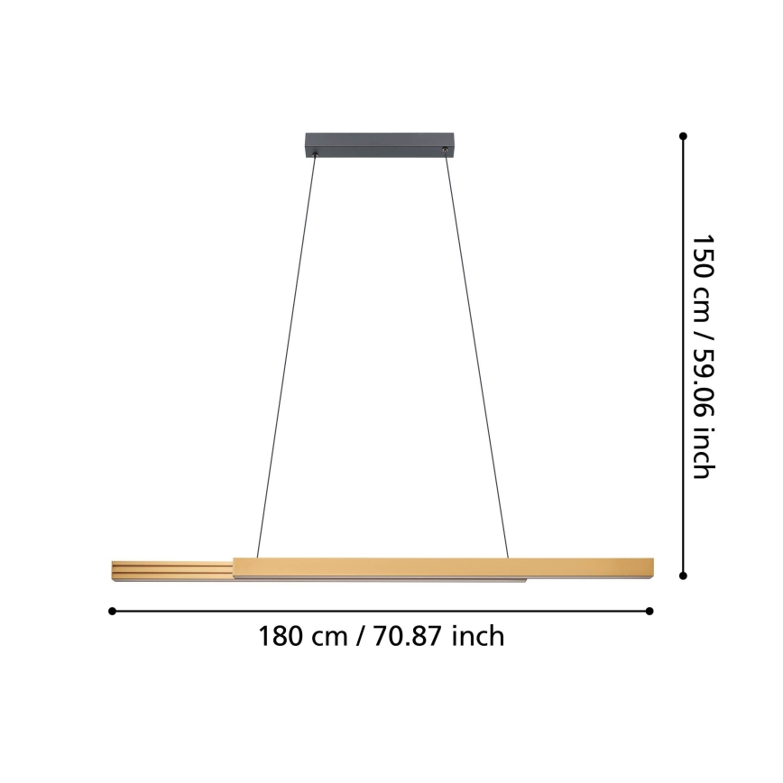 Eglo - LED Димируем пендел LED/21W/230V 3000K кафяв