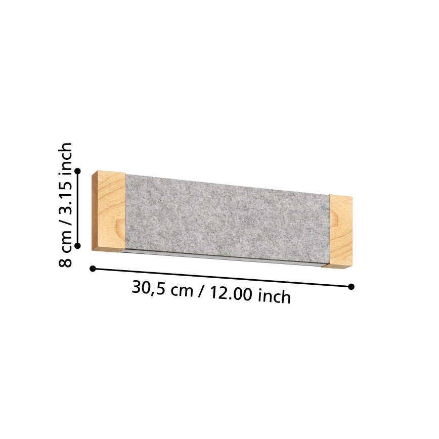 Eglo - LED аплик 2xLED/5,4W/230V 3000K кафяв/сив