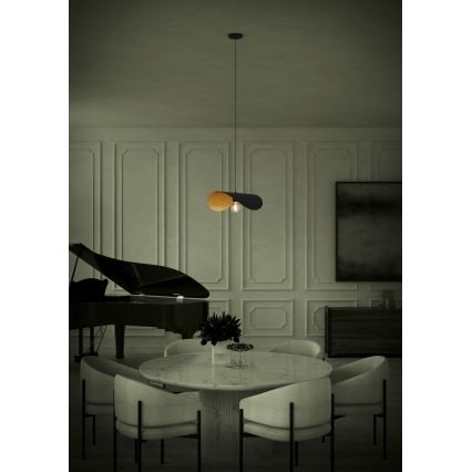 Eglo - Пендел 1xE27/40W/230V 53 см черен/златист