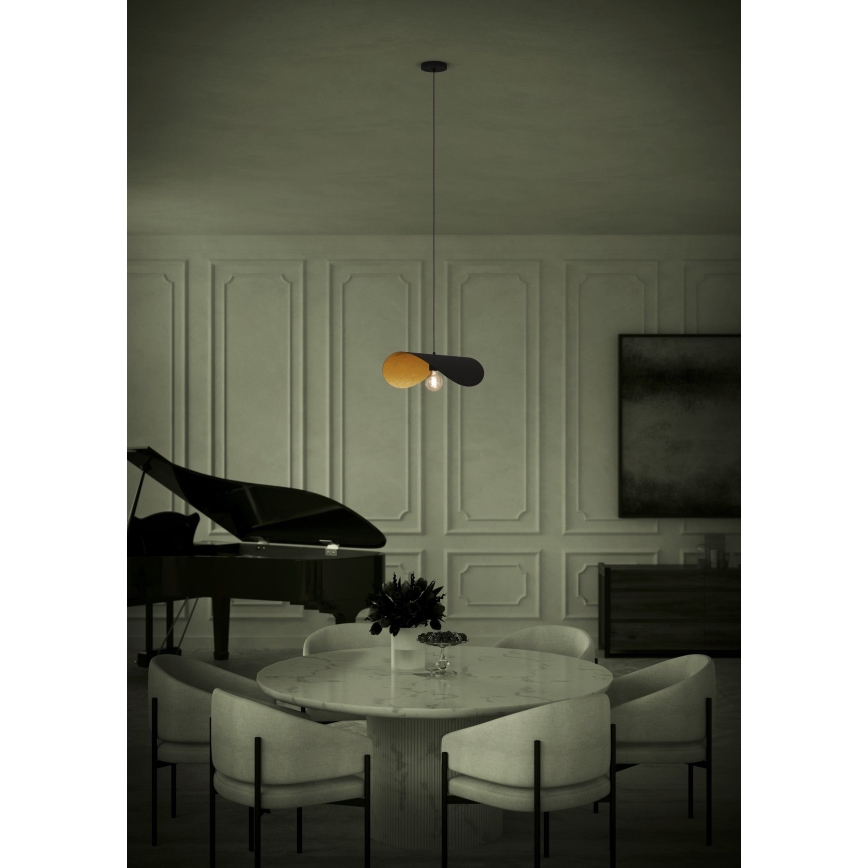 Eglo - Пендел 1xE27/40W/230V 53 см черен/златист