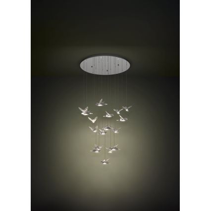 Eglo - LED Димируем пендел 17xLED/3W/230V 3000K лъскав хром