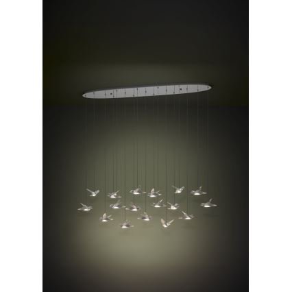 Eglo - LED Димируем пендел 17xLED/3W/230V 3000K лъскав хром