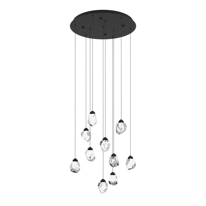 Eglo - LED Димируем пендел 10xLED/3W/230V 3000K черен/прозрачен