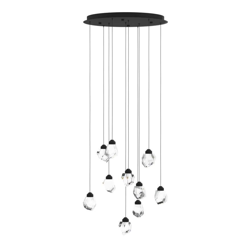 Eglo - LED Димируем пендел 10xLED/3W/230V 3000K черен/прозрачен