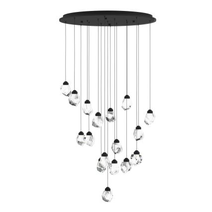 Eglo - LED Димируем пендел 17xLED/3W/230V 3000K черен/прозрачен