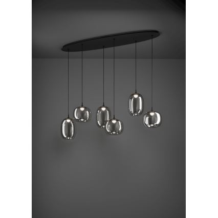 Eglo - LED Димируем пендел 6xLED/3,7W/230V 2700-6500K опушен + дистанционно управление