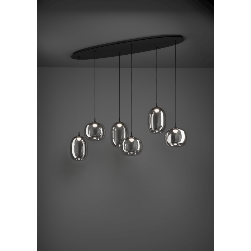 Eglo - LED Димируем пендел 6xLED/3,7W/230V 2700-6500K опушен + дистанционно управление