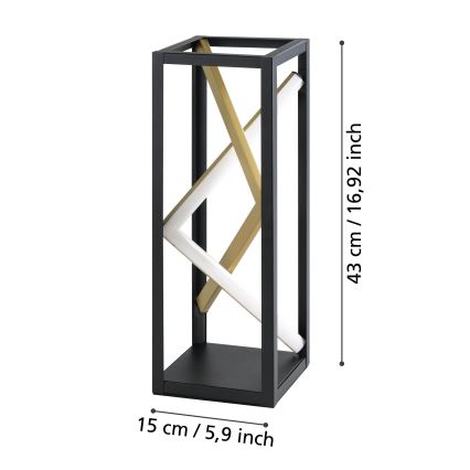 Eglo - LED Димируема настолна лампа LED/21W/230V 2700-6500K черен/златист + дистанционно управление