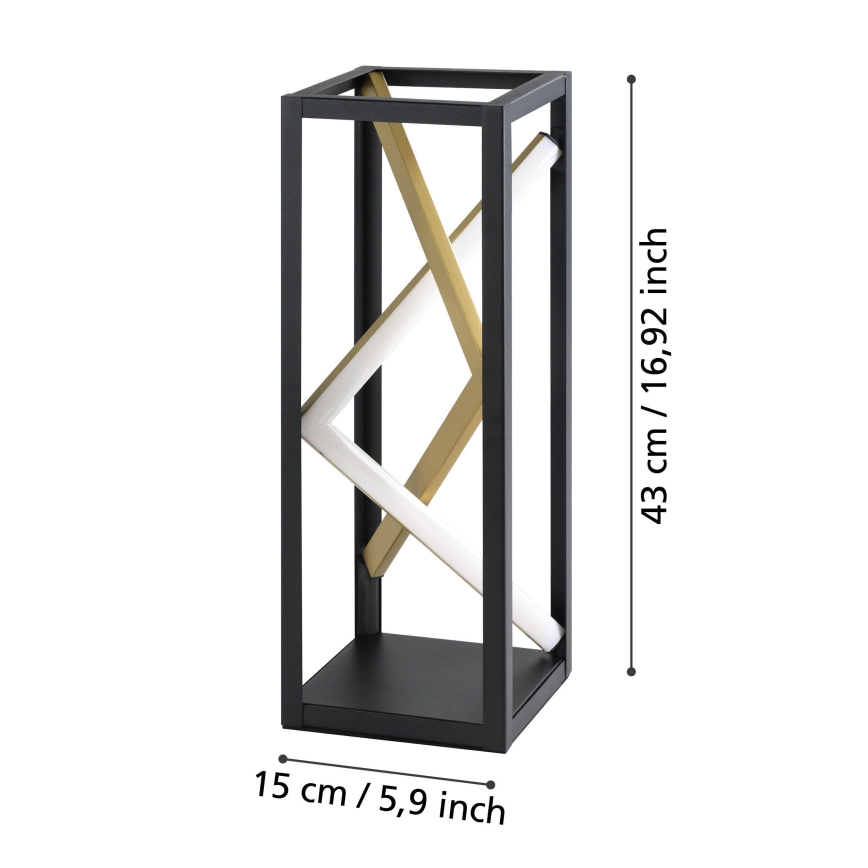 Eglo - LED Димируема настолна лампа LED/21W/230V 2700-6500K черен/златист + дистанционно управление