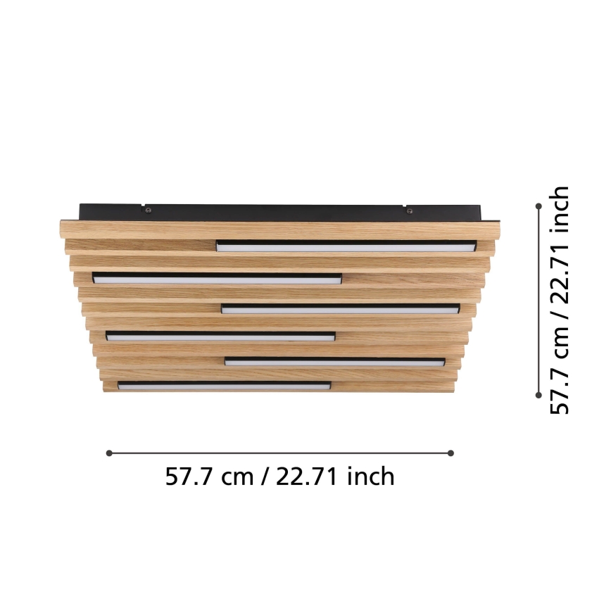 Eglo - LED Димируем плафон 6xLED/8,5W/230V 3000K 57,5x57,5 см кафяв